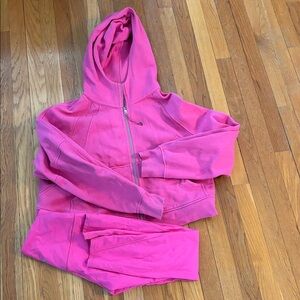 Lululemon sonic Pink scuba and align Leggings Set